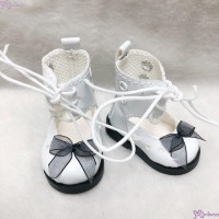 SHU074WHE Mimiwoo Yo-SD 1/6 bjd Doll Shoes Lace Hole Boots White 